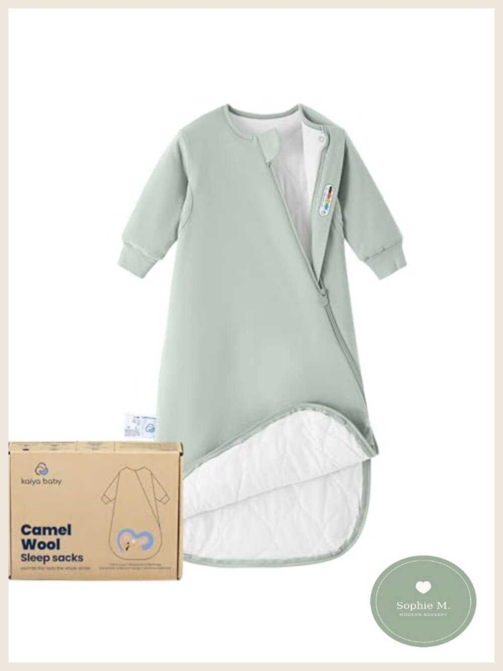 Organic Cotton Baby Sleep Sack 2.5 Tog Wearable Blanket 0-6M